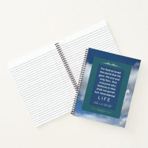 Liefdesboodschap - John 3-16 - 8.5 x 11 Spiraal Notitieboek