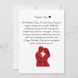 Liefdesboodschap op Valentijnsdag Kaart