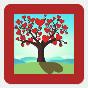 Liefdesboom - boom van liefde Vierkante Sticker