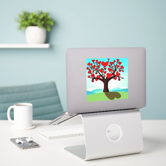 Liefdesboom - tree of love sticker (Laptop op bureau)