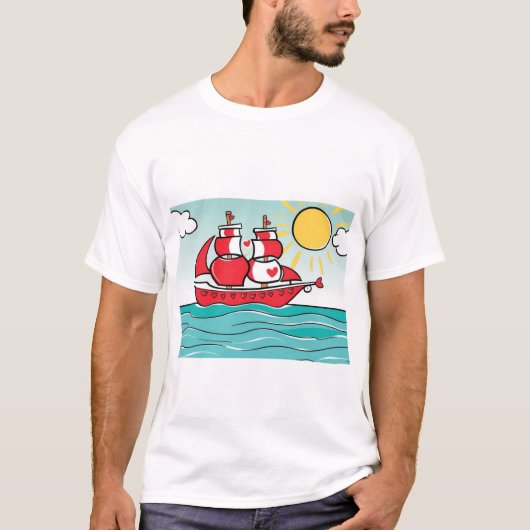 Liefdesboot T-shirt (Voorkant)