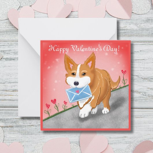 Liefdesbrief Bezorgd Door Corgi Notitiekaartje