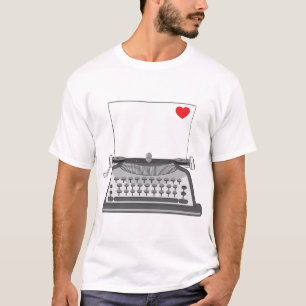 Liefdesbrief op oude schrijfmachine t-shirt