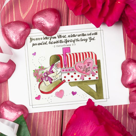 Liefdesbrief van het christelijk Inspirerend Brief Briefkaart