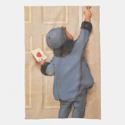  liefdesbrief van Jessie Willcox Smith Theedoek (Verticaal)