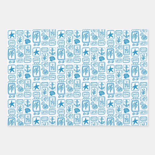 Liefdesbriefjes van het strand Oceaan Modern Aange Inpakpapier Vel (Voorkant)