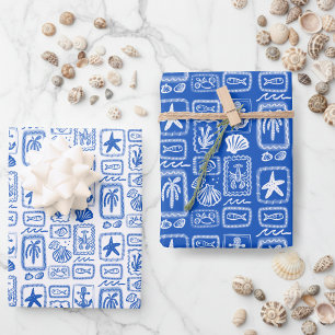 Liefdesbriefjes van het strand Oceaan Modern MAAKB Inpakpapier Vel