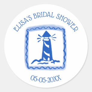 Liefdesbriefjes van Zeevuurtoren CUSTOM Bruidsdouc Ronde Sticker