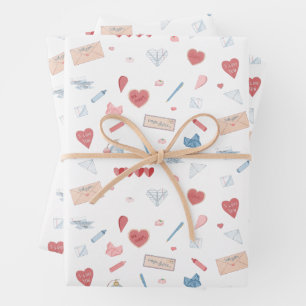 Liefdesbrieven Valentijn Stationery Valetines Day Inpakpapier Vel