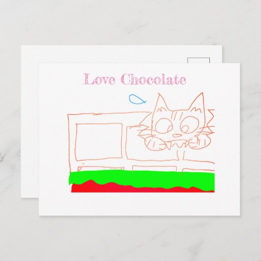 liefdeschocoladekaartje briefkaart (Voorkant / Achterkant)