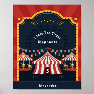 liefdescircus Carnival Red White Age Blue Poster