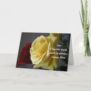 Liefdescitaat: Happy Jubileum + Yellow Rose Kaart