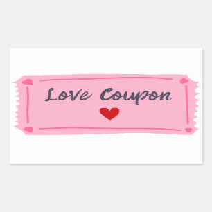 Liefdescoupon Valentijnsdag  Rechthoekige Sticker