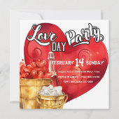 Liefdesdag hart met emmer van harten feest kaart (Voorkant)