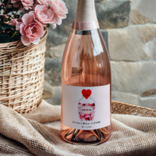 Liefdesdrankje Gelukkige Valentijnsdag Gepersonali Sparkling Wijnetiket