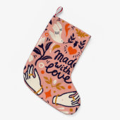 Liefdeselementen: roze compositie. kleine kerstsok (Voorkant (Hangend))