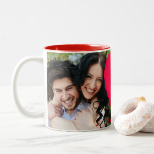 liefdesfoto op maat tweekleurige koffiemok