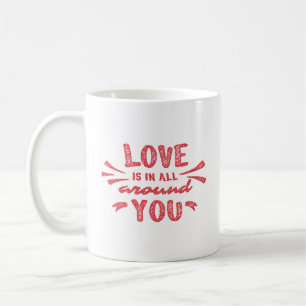 Liefdesfoto Rood Stempel Script Lettering Valentij Koffiemok