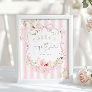 Liefdesfout Pinke Strik Kaarten en cadeaus Baby Sh Poster
