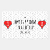 liefdesgedicht storm rechthoekige sticker (Voorkant)