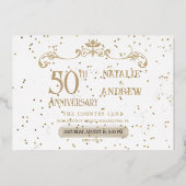 Liefdeshart 50e Jubileum Celebration Party Folie Uitnodiging (Achterkant)