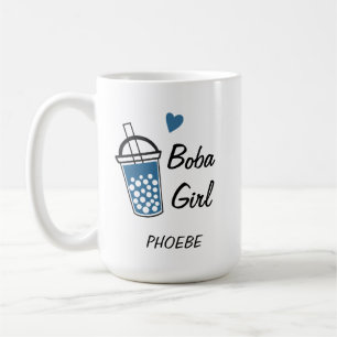 Liefdeshart Boba Meisje Aangepaste Gepersonaliseer Koffiemok