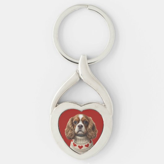 Liefdeshart cavalier sleutelhanger (Voorkant)