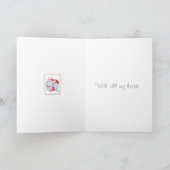 Liefdeshart gebonden met lintboog valentijn feestdagen kaart (Binnen)