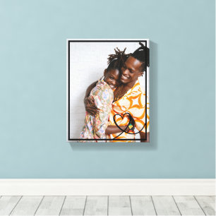 Liefdeshart gepersonaliseerde foto op maat gemaakt canvas afdruk