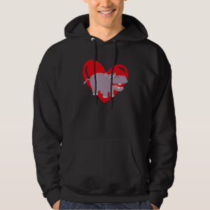 Liefdeshart Grafische Valentijnsdag Nijlpaard Jong Hoodie