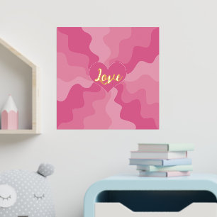 Liefdeshart - Roze Folie Afdrukken