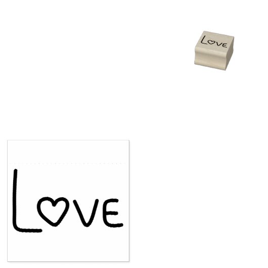 Liefdeshart Rubberstempel (Gestempeld)
