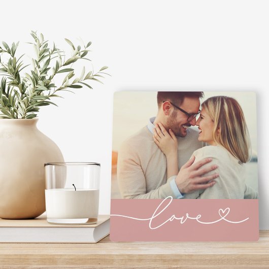 Liefdeshart Script Stof Roze Foto Fotoplaat