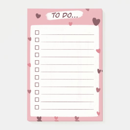Liefdeshart To Do List post-it notities Post-it® Notes (Voorkant)