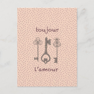  liefdesharten en Franse sleutels Briefkaart