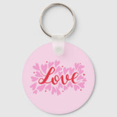 Liefdesharten - roze en rood sleutelhanger (Voorkant)