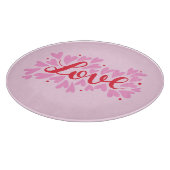 Liefdesharten - roze en rood snijplank (Hoek)