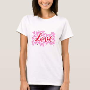 Liefdesharten - roze en rood t-shirt