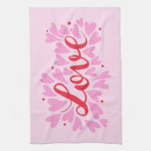 Liefdesharten - roze en rood theedoek (Verticaal)