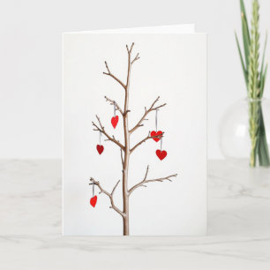 Liefdeshartjes Op Boom Kaart