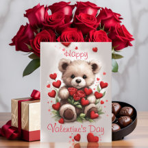 Liefdeshartjes Teddybeer en Rozen Valentijnsdag