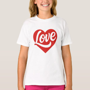 Liefdeshartlogo – Rood Romantisch Symbool T-shirt