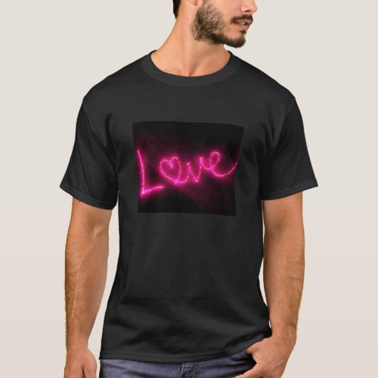 liefdeshartritme neon hot-roze t-shirt (Voorkant)