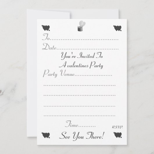 liefdeshartvlam en kaarszwart en grijs feest kaart (Achterkant)