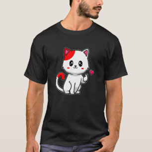 liefdeskat met rood hart t-shirt