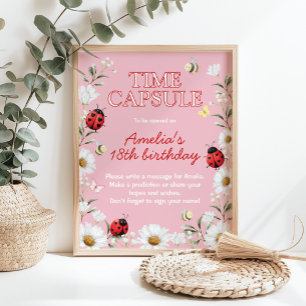 Liefdeskever Madelief Verjaardagsfeest Tijdscapsul Poster