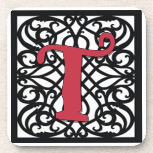 Liefdesletters "T" Bier Onderzetter (Voorkant)