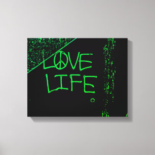 Liefdesleven Grafitti verpakt Canvas Neon Green Afdruk