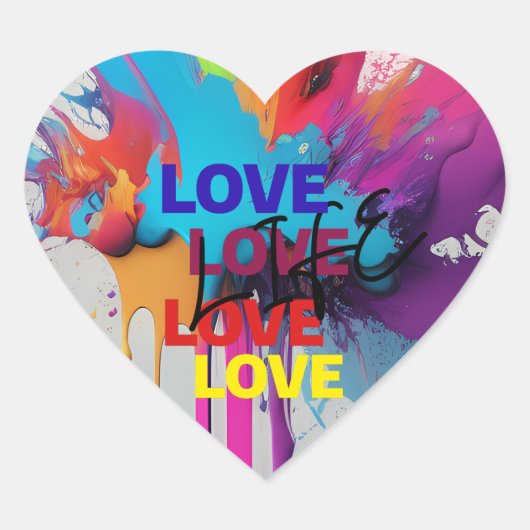 Liefdesleven Hart Sticker (Voorkant)
