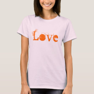 Liefdesleven in wit en Sinaasappel T-shirt